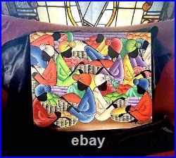 Jamaican Art Oil Painting Original Hand Signed A. Ferguson Market