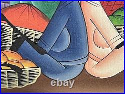 Jamaican Art Oil Painting Original Hand Signed A. Ferguson Market