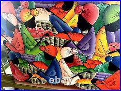 Jamaican Art Oil Painting Original Hand Signed A. Ferguson Market