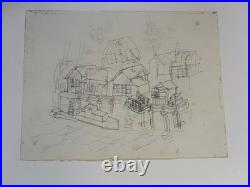 James Miller Jim Washington Landscape Painting Cabin Winter Scene Town Folk Art James Miller Jim Washington Landscape Painting Cabin Winter Scene Town Folk Art