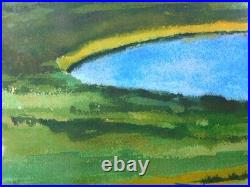 Jason Schoener Original Watercolor Coastal Marsh Maine Landscape Modernist Frame