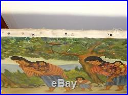 Jaun Sisay (1921-1989) Tableau Scene Original Oil On Canvas Folk Painting