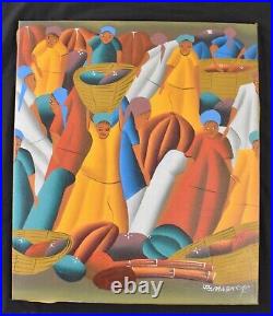 Jean Claude Martin, Vtg. Original HAITIAN ART PAINTING Acrylic Canvas, 23x 20 Jean Claude Martin, Vtg. Original HAITIAN ART PAINTING Acrylic Canvas, 23x 20
