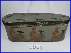 Jeanette McVay Folk Art Hand Painted Set of 3 Nesting Band Boxes Signed