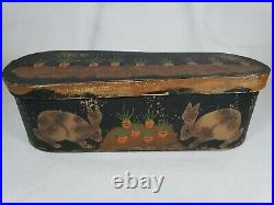 Jeanette McVay Folk Art Hand Painted Set of 3 Nesting Band Boxes Signed