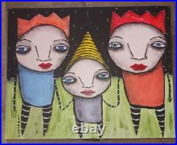 Jeff Hughart Original Art Large Painting Outsider Art Folk Art