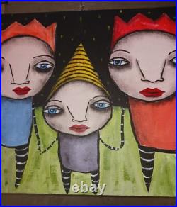 Jeff Hughart Original Art Large Painting Outsider Art Folk Art