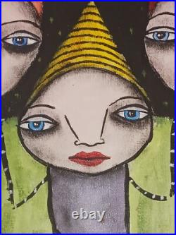 Jeff Hughart Original Art Large Painting Outsider Art Folk Art