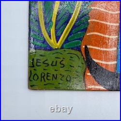 Jesús Lorenzo Virgen de Guadalupe Mexican Folk Art Hand-Painted on Masonite READ