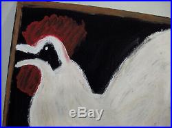 Jimmy Lee Sudduth Chicken Rooster Self-taught Outsider Folk Art Painting