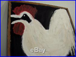 Jimmy Lee Sudduth Chicken Rooster Self-taught Outsider Folk Art Painting