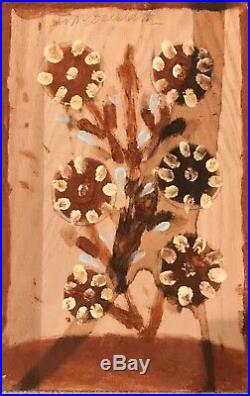Jimmy Lee Sudduth Flower Mud Folk Outsider Black Painting Art