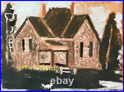 Jimmy Lee Sudduth Original House Folk Painting Outsider Art