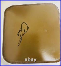 John Dunn Signed Folk Art Hand Painted Tole Tin Pear Grapes Lidded Canister