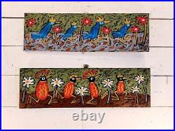 John Sperry Outsider Southern Primitive Bird Folk Art Painting BlueBirds