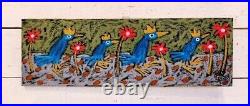 John Sperry Outsider Southern Primitive Bird Folk Art Painting BlueBirds