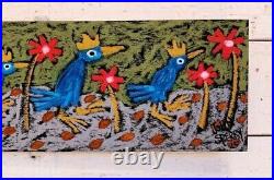 John Sperry Outsider Southern Primitive Bird Folk Art Painting BlueBirds