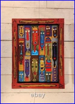 John Sperry Outsider Southern Primitive Brut Folk Art Painting Talking Heads