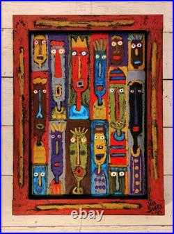 John Sperry Outsider Southern Primitive Brut Folk Art Painting Talking Heads