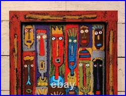 John Sperry Outsider Southern Primitive Brut Folk Art Painting Talking Heads