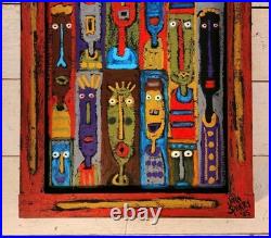 John Sperry Outsider Southern Primitive Brut Folk Art Painting Talking Heads