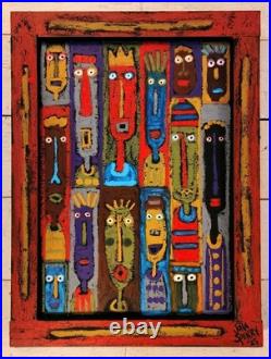 John Sperry Outsider Southern Primitive Brut Folk Art Painting Talking Heads