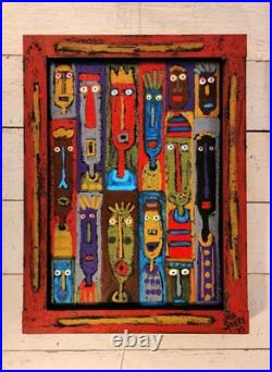 John Sperry Outsider Southern Primitive Brut Folk Art Painting Talking Heads