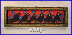 John Sperry Outsider Southern Primitive Folk Art Blackbirds Bird Painting