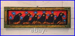 John Sperry Outsider Southern Primitive Folk Art Blackbirds Bird Painting