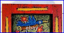 John Sperry Outsider Southern Primitive Folk Art BlueBirds Birds Painting