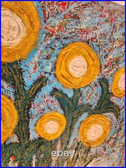 John Sperry Outsider Southern Primitive Folk Art Flowers Painting Blue Sky's John Sperry Outsider Southern Primitive Folk Art Flowers Painting Blue Sky's