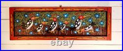 John Sperry Outsider Southern Primitive Folk Art Woodpecker Birds Painting John Sperry Outsider Southern Primitive Folk Art Woodpecker Birds Painting