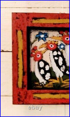 John Sperry Outsider Southern Primitive Folk Art Woodpecker Birds Painting