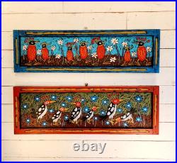John Sperry Outsider Southern Primitive Folk Art Woodpecker Birds Painting John Sperry Outsider Southern Primitive Folk Art Woodpecker Birds Painting