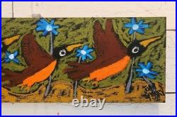 John Sperry Outsider Southern Primitive bird Folk Art Robins Painting Birds Bird