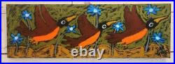 John Sperry Outsider Southern Primitive bird Folk Art Robins Painting Birds Bird