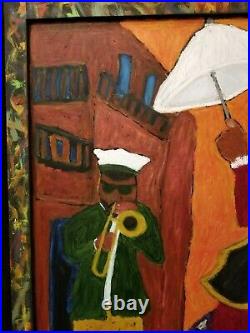 John Sperry Southern New Orleans Jazz Musicians Folk Art Painting The Send Off