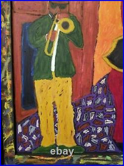 John Sperry Southern New Orleans Jazz Musicians Folk Art Painting The Send Off