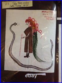 John Toney FOLK ART PAINTING OUTSIDER VINTAGE Woman with Snake 1995