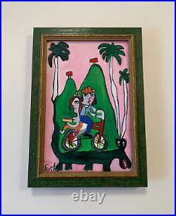 Jose Rodriguez Fuster Painting Abstract Figural Cuban Folk Art Picasso Style