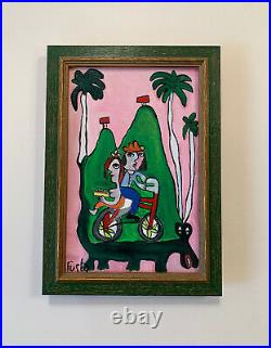 Jose Rodriguez Fuster Painting Abstract Figural Cuban Folk Art Picasso Style