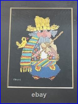 Jovan Obican original painting signed folk art primitive framed