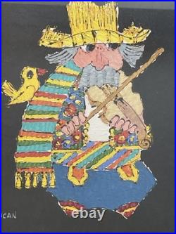 Jovan Obican original painting signed folk art primitive framed