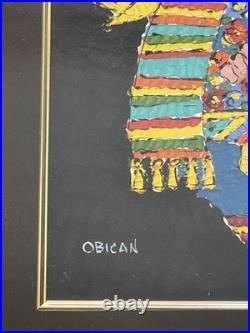 Jovan Obican original painting signed folk art primitive framed