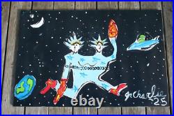 Jr Charlie Folk Art Painting Huge Two Headed Statue Of Liberty Painting Politics