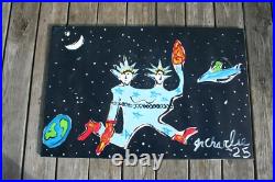 Jr Charlie Folk Art Painting Huge Two Headed Statue Of Liberty Painting Politics