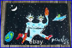 Jr Charlie Folk Art Painting Huge Two Headed Statue Of Liberty Painting Politics