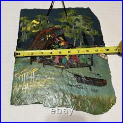 Juke Joint Revival Painting by Louisiana Folk Artist Hank Holland on Slate Rare Juke Joint Revival Painting by Louisiana Folk Artist Hank Holland on Slate Rare