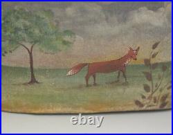 Kathi Stingle Pa Folk Art Cloth Horse With Hand Painted Fox Hunt Scene 12