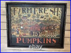 Kathy Graybill-Folk Art Painter-ORIGINAL Artwork-Farm Fresh Pumpkins 21x27